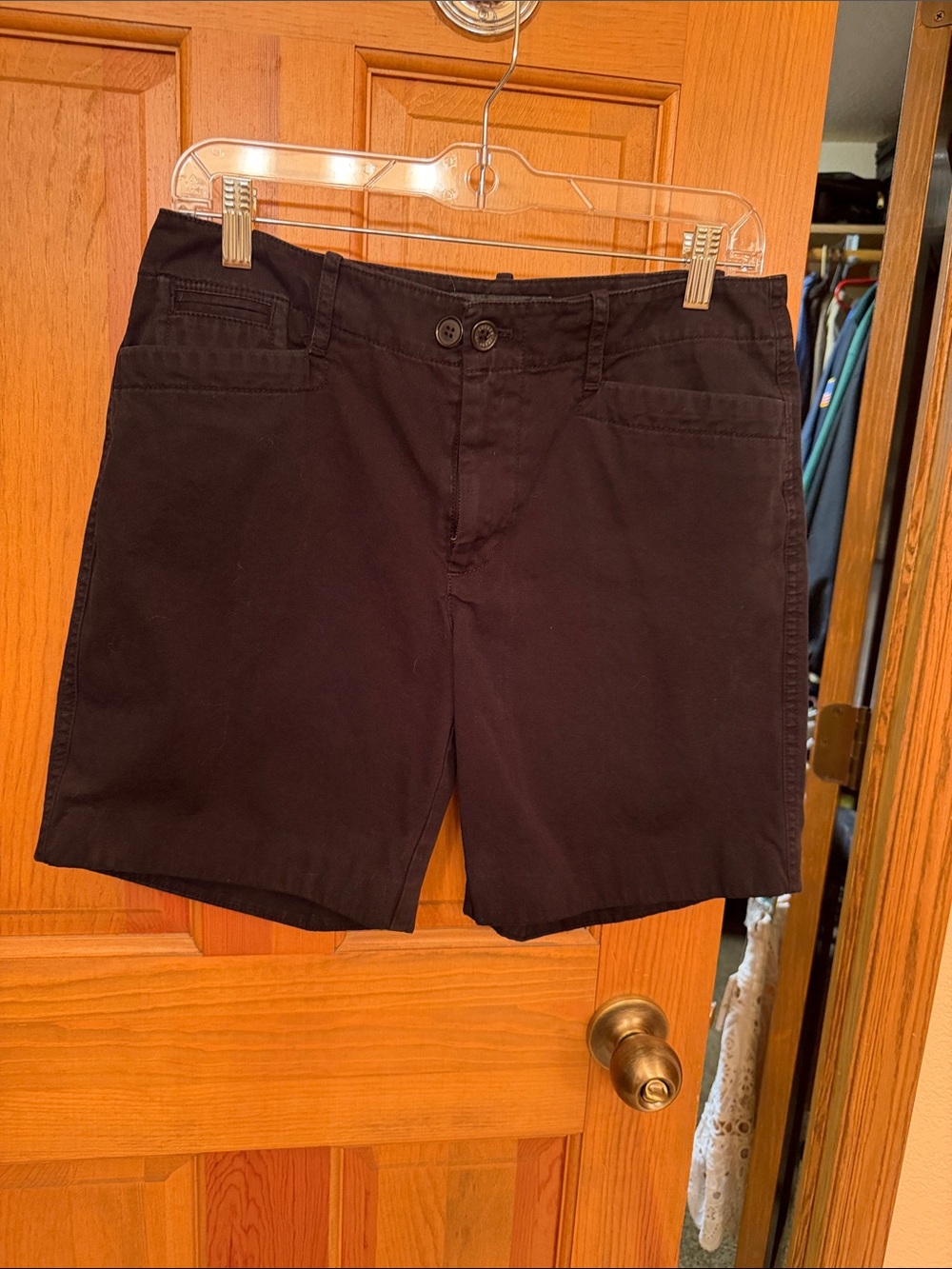 Lauren Ralph Lauren Black Flat-Front Chino Shorts